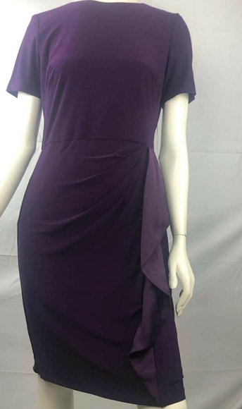 Lauren Ralph Lauren Nastasia Satin-Ruffle Jersey - Picture 5 of 5